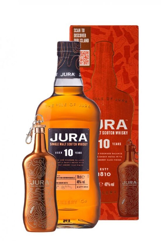 ISLE OF JURA 10YO WITH HIP FLASK